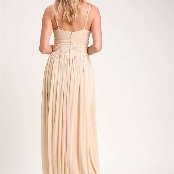Lulus Queen of the Evening Cream Maxi Dress - Picture 4 of 4